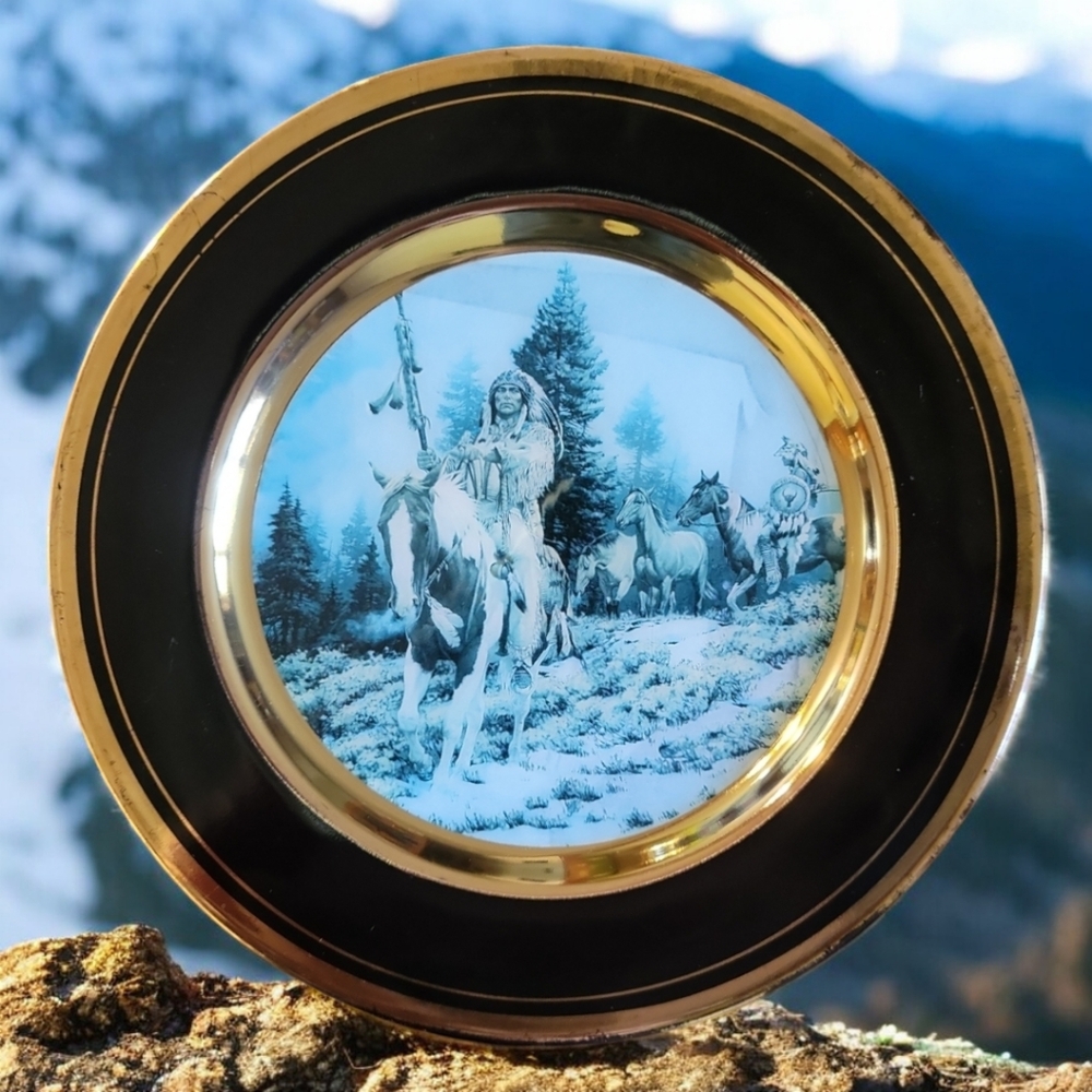 Vtg Custom Deliverance Chuck Ren Mystic Warriors  Native American Horses Plate